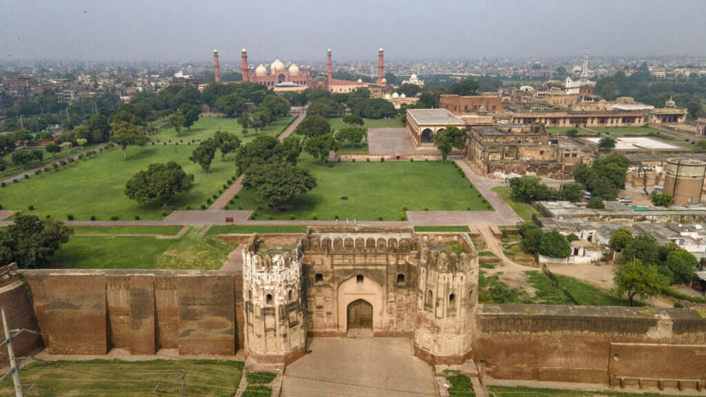 aerial view of lahore fort