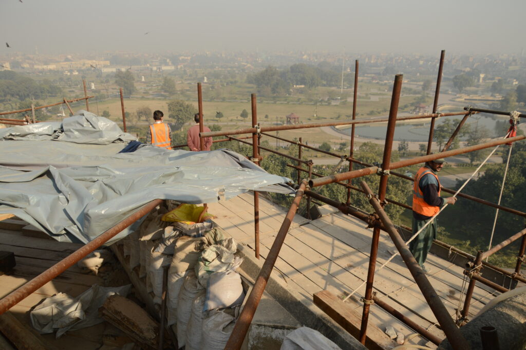 conservation of sheesh mahal attic chamber